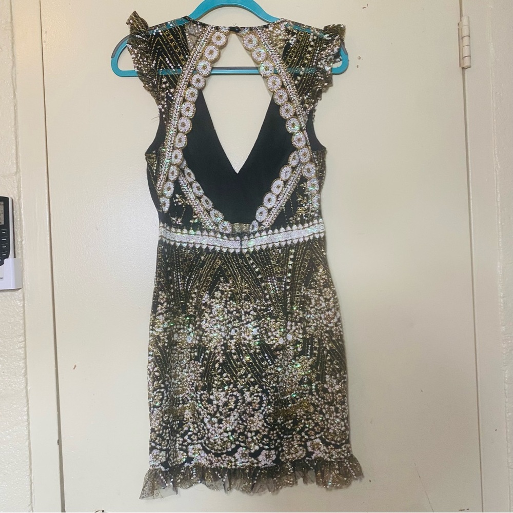 Hello Molly Black Mini Dress with Silver Sequin Embellishment - Picture 9 of 13
